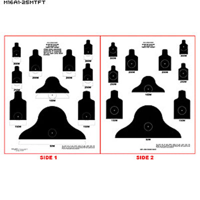 Action Target US Dept. of Defense 25-Meter M16 Timed Fire Two-Sided Target