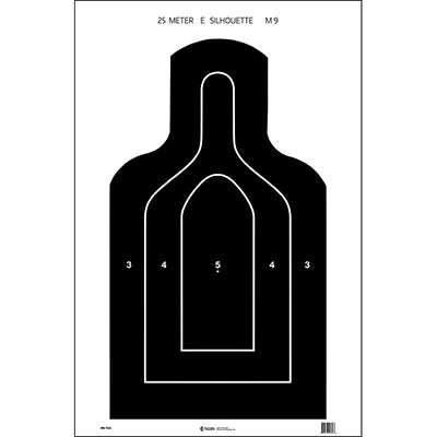 Action Target US Dept. of Defense M9 25-Meter E-Type Silhouette Target