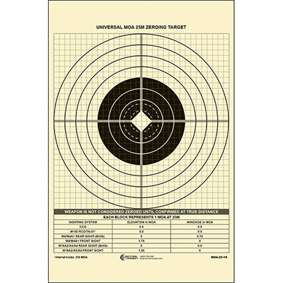 Action Target 25 Meter Zeroing Target