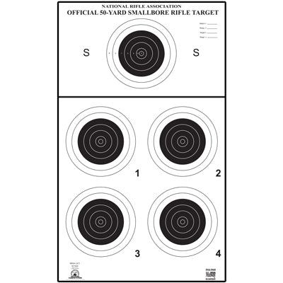 Action Target Official NRA Small Bore Rifle 50-Yard Target (A-23-5)