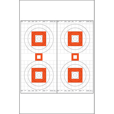 Action Target Four Bull's-Eye Rifle Sighting Target on Heavy Paper