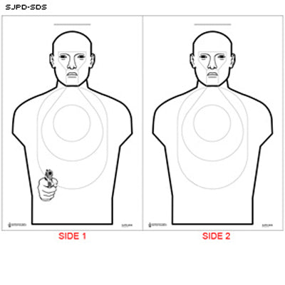 Action Target San Jose (CA) PD 2-Sided Shoot/No Shoot Cardboard Target