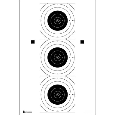 Action Target SR-21C Three Bull's-Eye Training Target - ALL WEATHER RESISTANT TARGET ON HEAVY PAPER