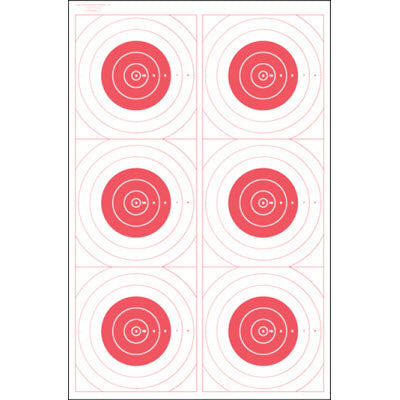 Action Target Six Bull's-Eye Military Training Target (Red)