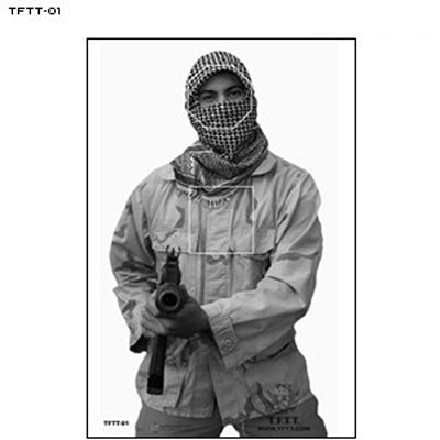 Action Target Tactical Firearms Training Team Terrorist Target - Man w/ Rifle (B&W)