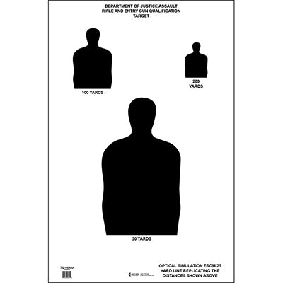 Action Target US Dept. of Justice Simulated Distance TQ-16 Target