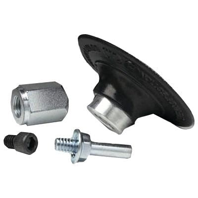3M Abrasive Roloc Hard Rubber Disc Pad Assembly w/Steel Shaft & Adapto ...